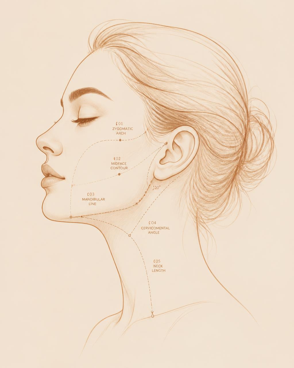 Mapa do contorno facial usado no Diagnóstico Facial